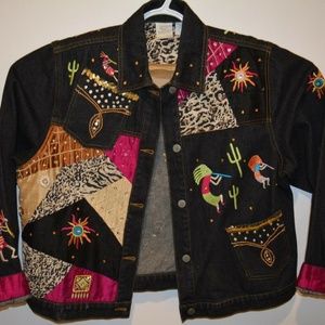 Bleu Bayoo Women's Embroidered Levi Jacket Size L